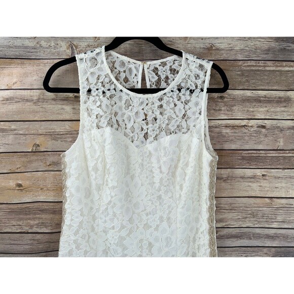 Women's Lilly Pulitzer Mila Lace Gold Cord Shift Dress Size 8 - Picture 2 of 7